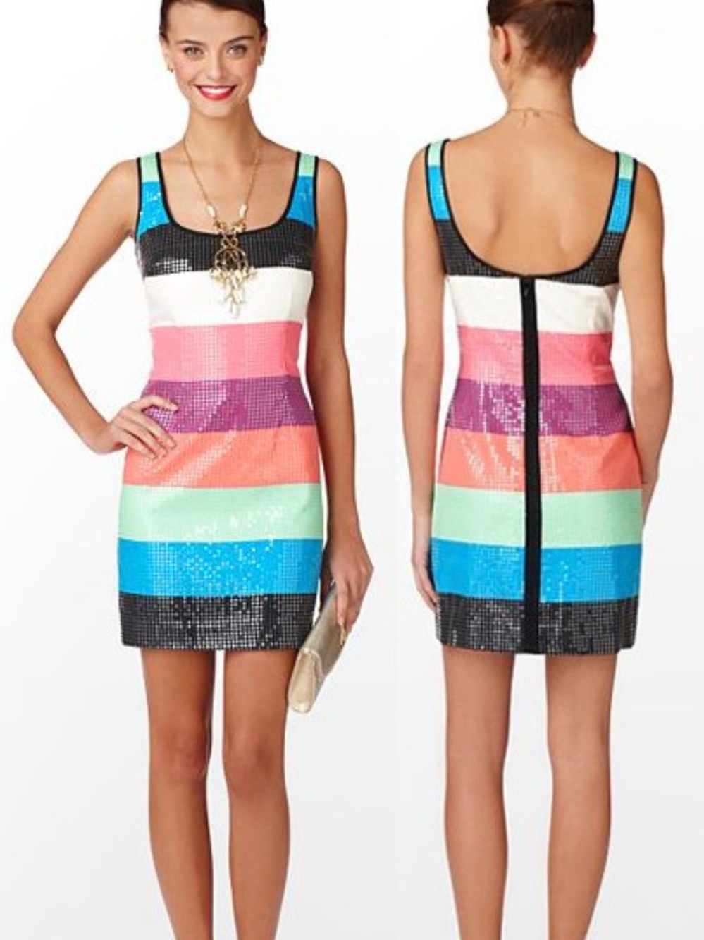 Lilly Pulitzer Multi-Striped Sequin Mini Dress